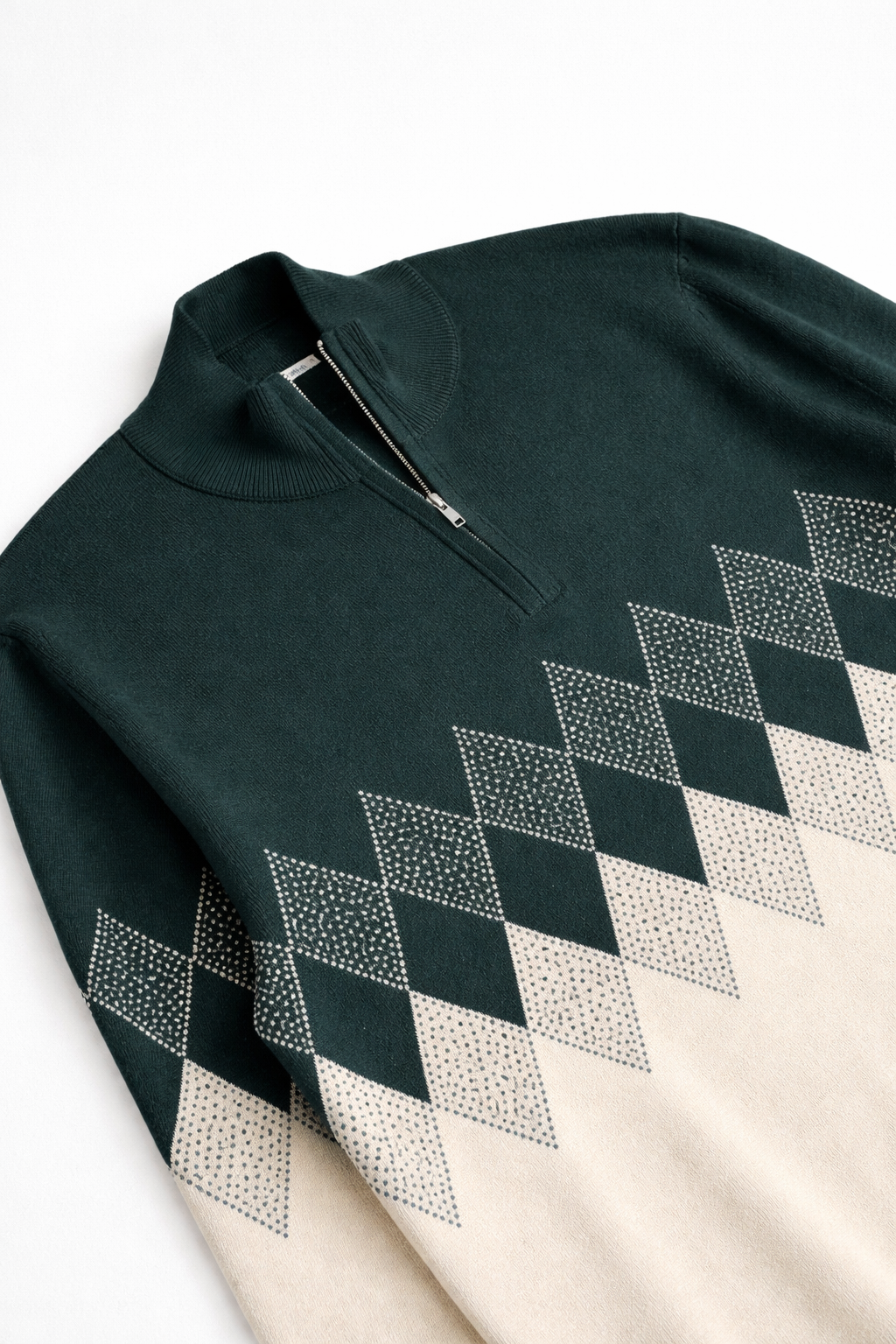 بافت نيم زيپ لوزي - Image 3