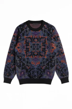 بافت یقه گرد ژاکارد - تصویر 1